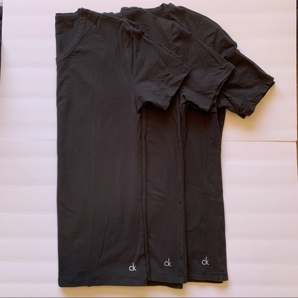 Calvin Klein Shirts Calvin Klein Mens Basic Black V Neck Shirt Casual Undershirt 3 Pack